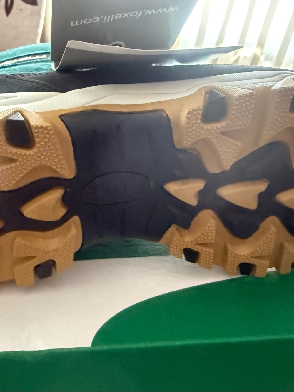 Men's Teal and Black Boat Shoes with Gold Laces - Picture 3 of 4